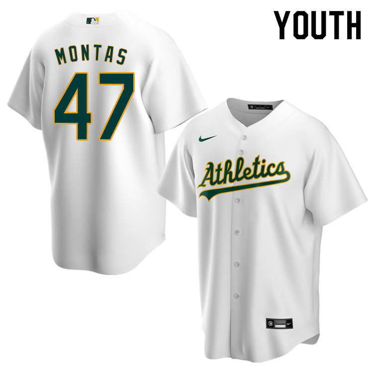 Nike Youth #47 Frankie Montas Oakland Athletics Baseball Jerseys Sale-White